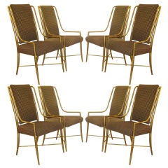 Set of 8 Mastercraft Brass Chairs