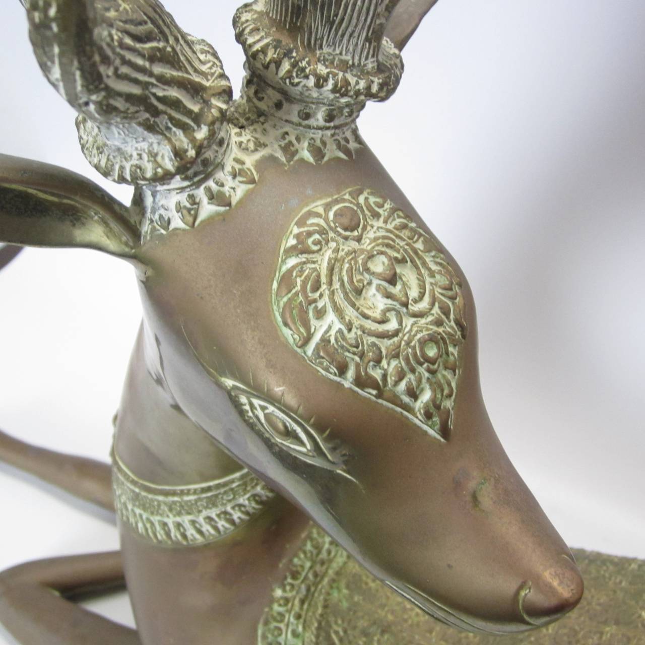 Resting Deer Sculpture in Metal For Sale 2