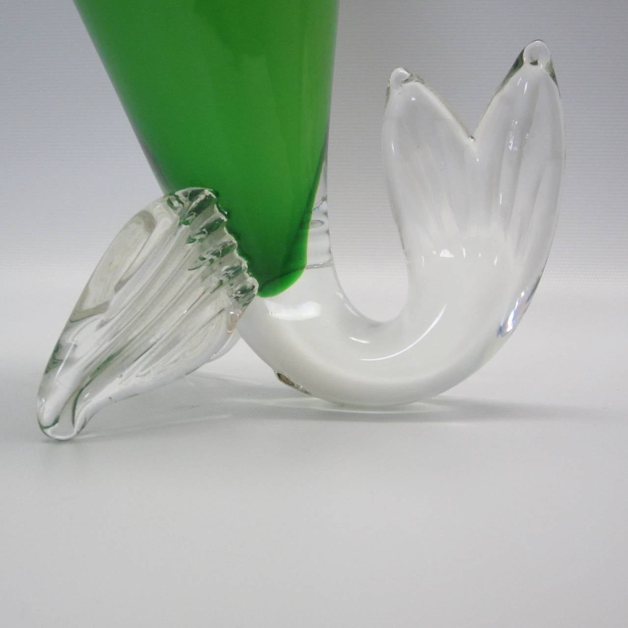 Blown Glass Handblown Murano Glass Vase  For Sale