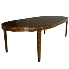 Mastercraft Amboyna Burl Wood w/ Brass Fenestration Dining Table