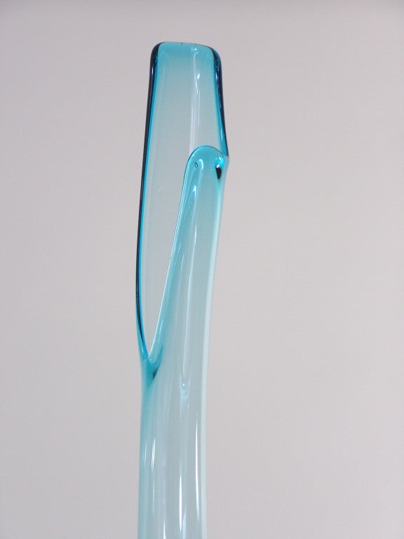American 1960's Blue Glass Vase