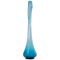 1960's Blue Glass Vase