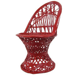 Spun Aluminum Childs Chair in Rich Fire Engine Red