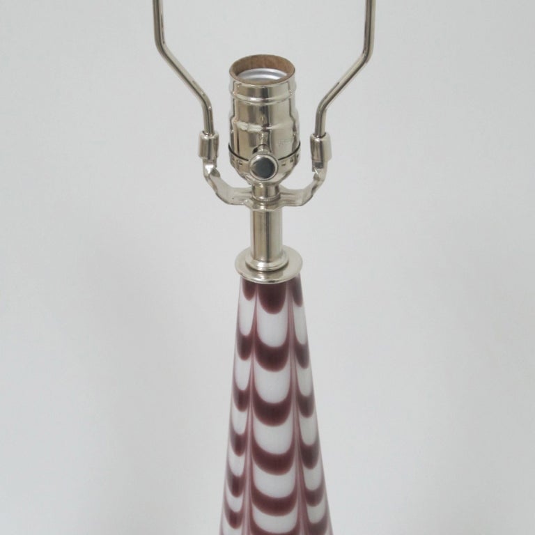 Mid-20th Century Pair of Cased Murano Glass Lamps For Sale