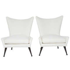 Vintage Pair of Boudoir Slipper Chairs