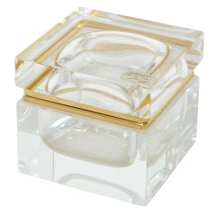 Modruzzato Glass and Brass Lidded Box