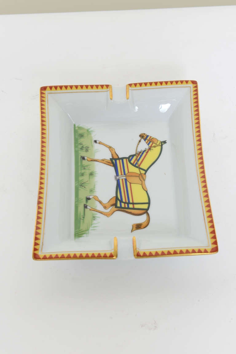 French Hermes Equestrian Ashtray Dish
