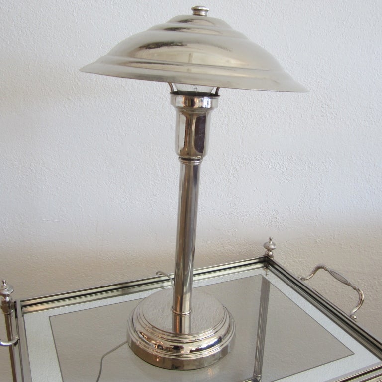 Domed Desk Lamp in Nickel SATURDAY SALE at 1stdibs