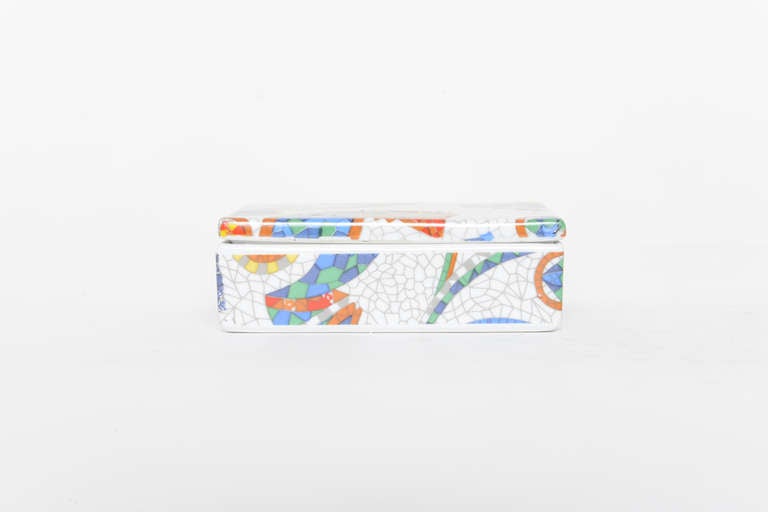 Antoni Gaudi Original Design Ceramic Lidded Box Signed 1
