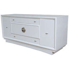 Lacquered Deco Credenza with Streamline Pulls