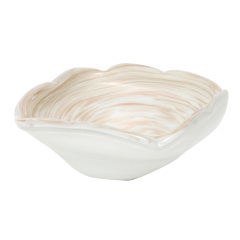 Mid Century Murano Glass Copper Swirl Dish