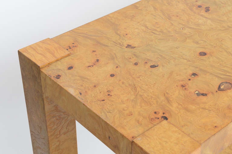 Two Tier Burl Console Table in the Manner of Milo Baughman 3