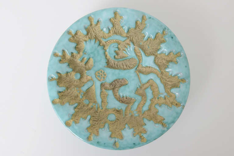 Italian Ceramic Griffin Design Dish, circa 1950s For Sale 3