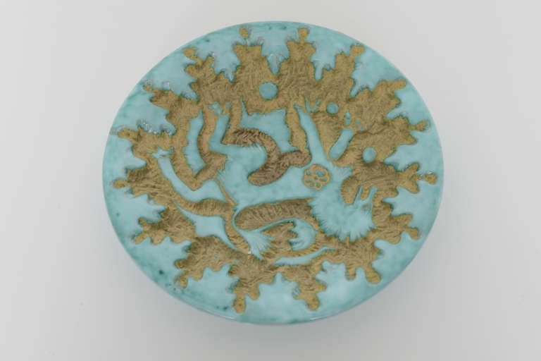 Italian Ceramic Griffin Design Dish, circa 1950s For Sale 4