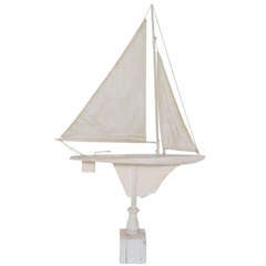 Painted Vintage Sailboat Model