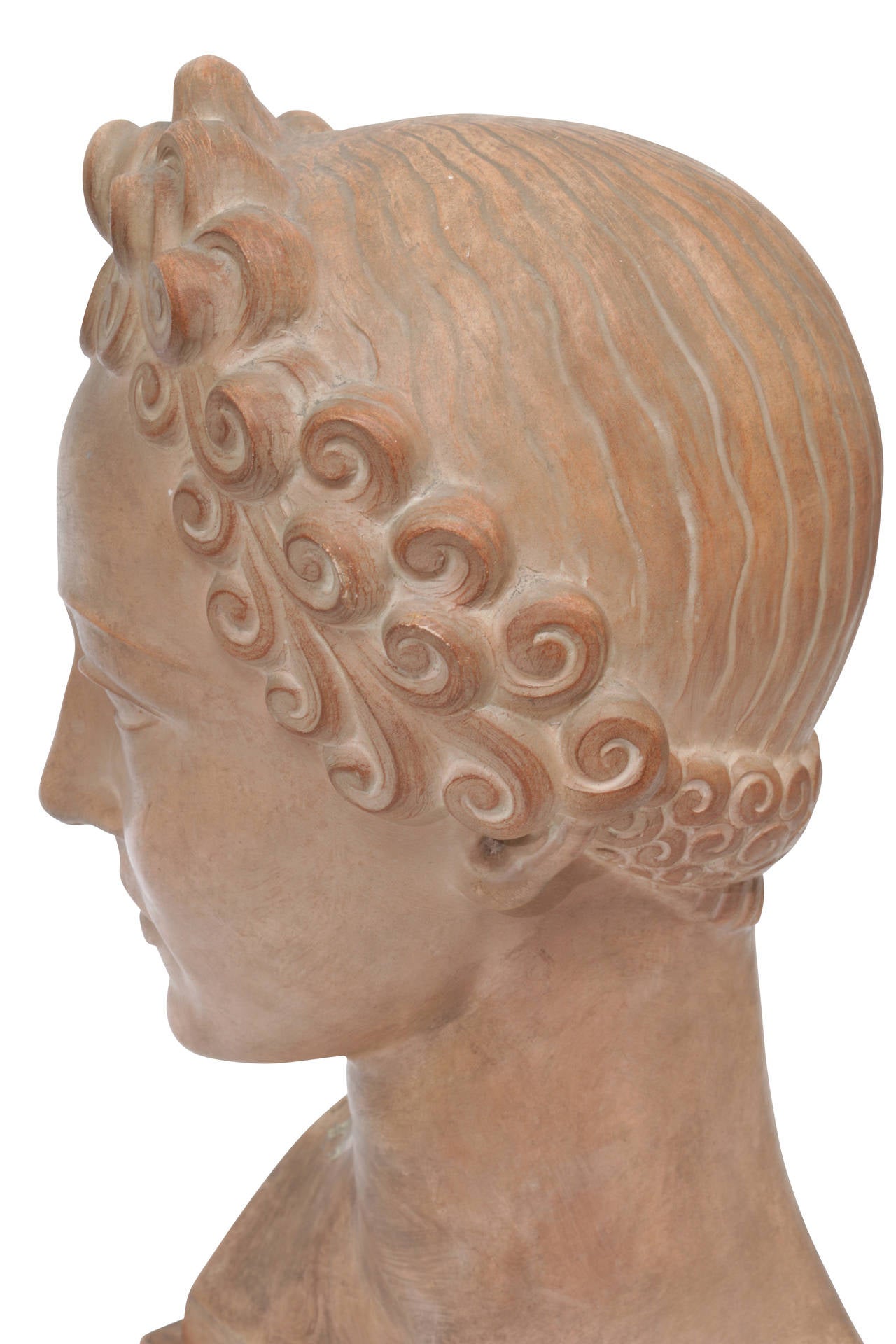 Mid-20th Century Art Deco Classical Female Bust by Henri Bargas, 1930s