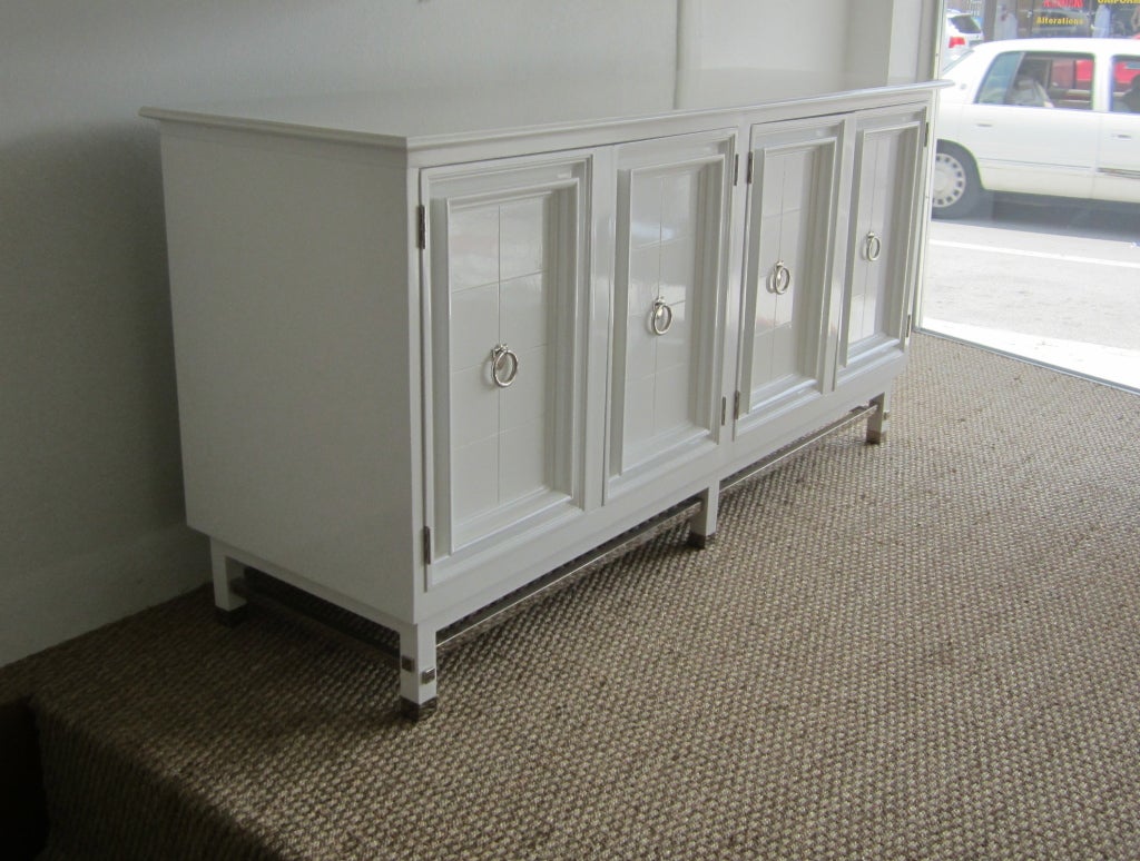 Mastercraft Lacquered & Silvered Credenza 3