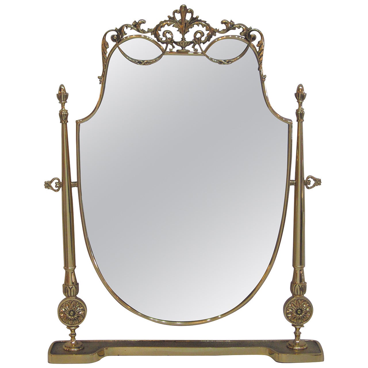 Solid Brass Swivel Vanity Mirror For Sale