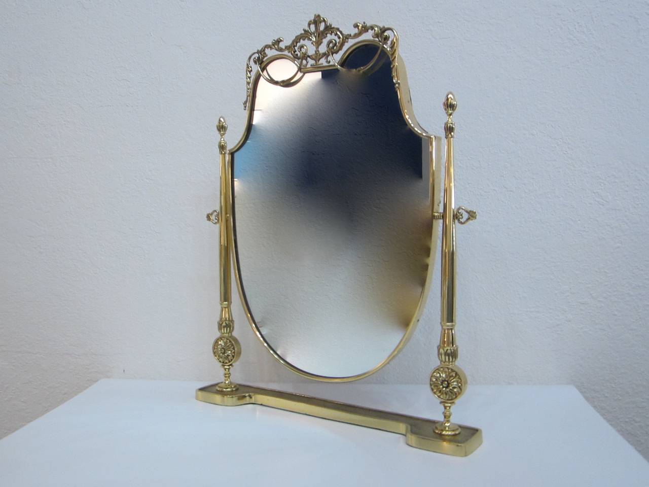 Solid Brass Swivel Vanity Mirror For Sale 1