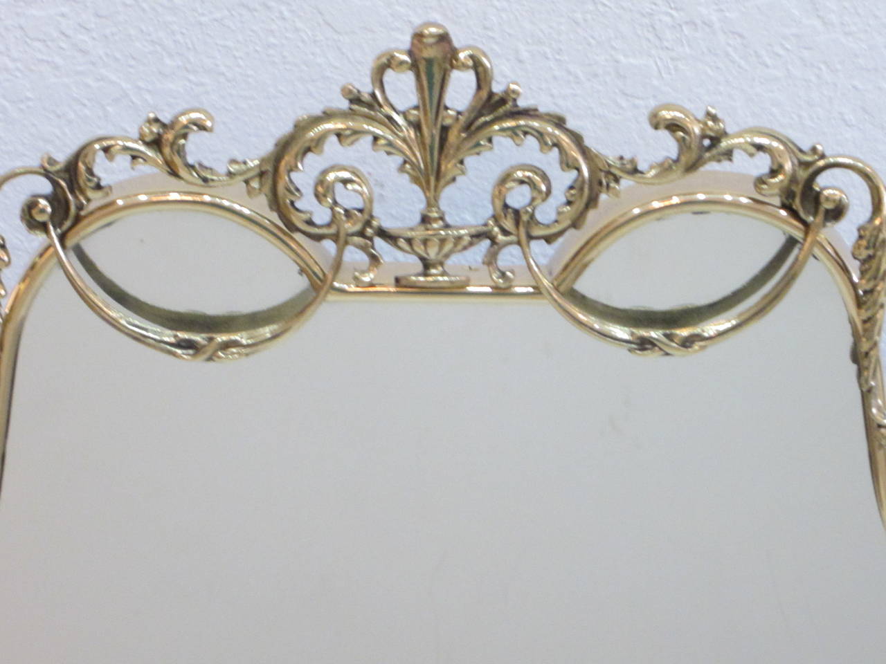 20th Century Solid Brass Swivel Vanity Mirror For Sale