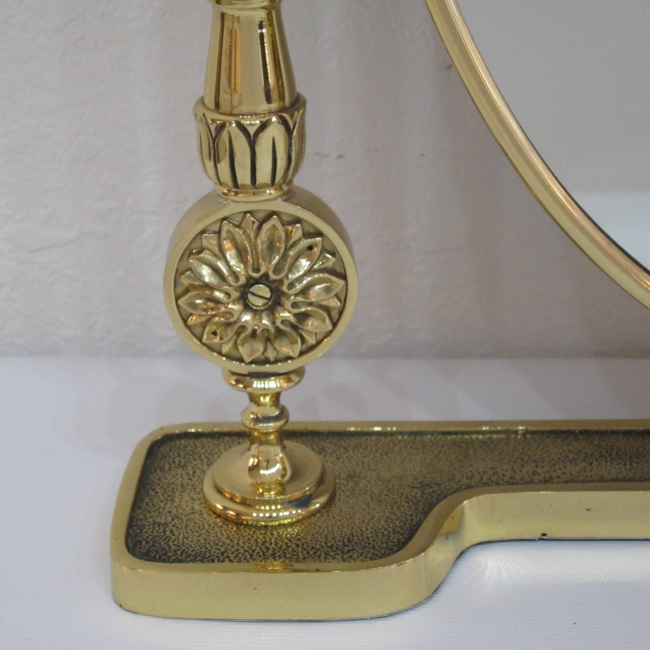 American Solid Brass Swivel Vanity Mirror For Sale