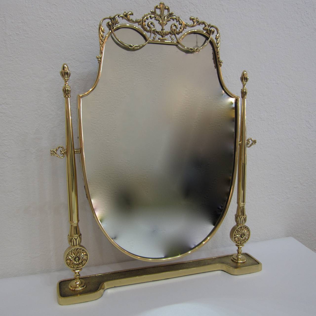 Solid Brass Swivel Vanity Mirror For Sale 3