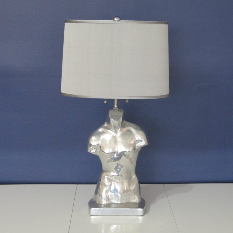 American Metal Torso Lamp For Sale