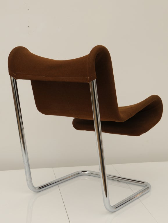 20th Century Chrome & Stretched Upholstered Chair