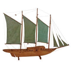 Vintage Wooden Sailing Ship Model