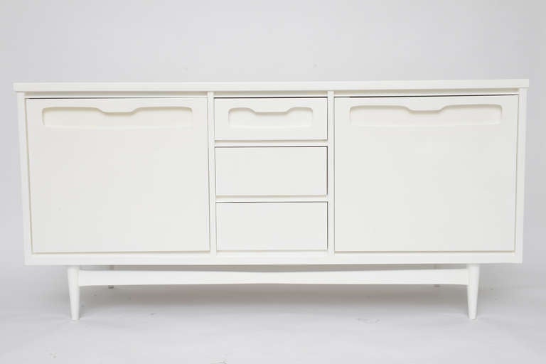 Mid Century Floating Lacquered Credenza