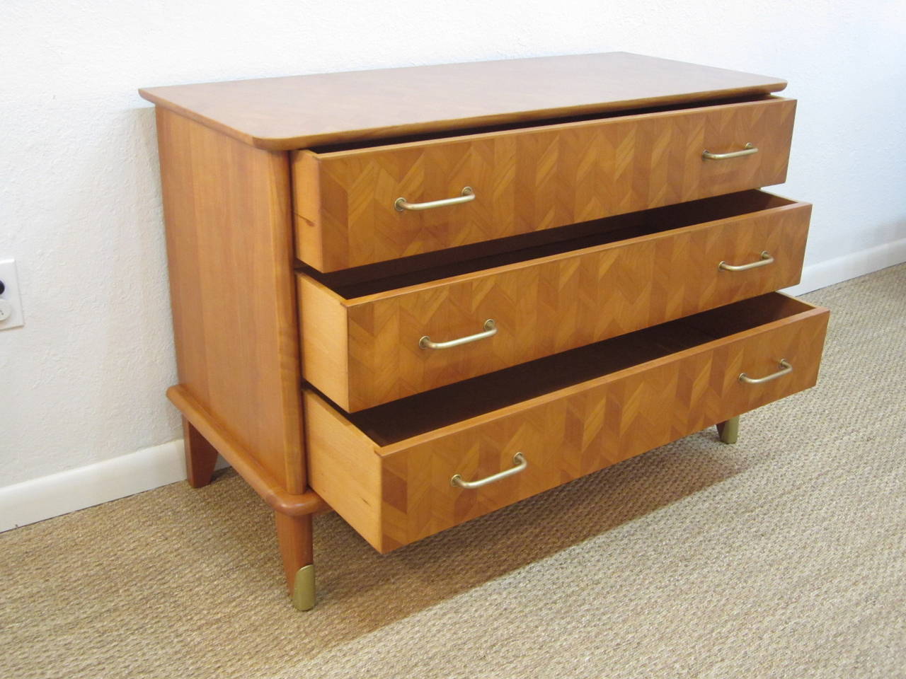 20th Century Parquetry Chest of Drawers, France, 1960s For Sale