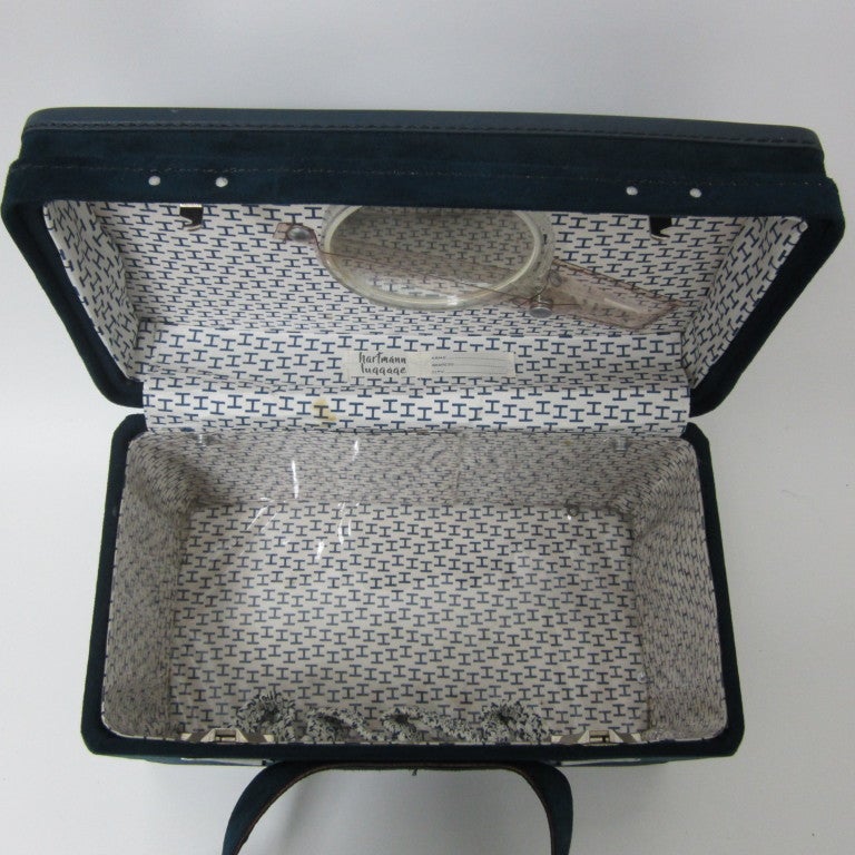 American Halston Train Carrying Case in Navy-Blue Ultra Suede