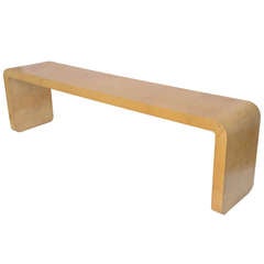 Karl Springer Elongated Goatskin Covered Console Table