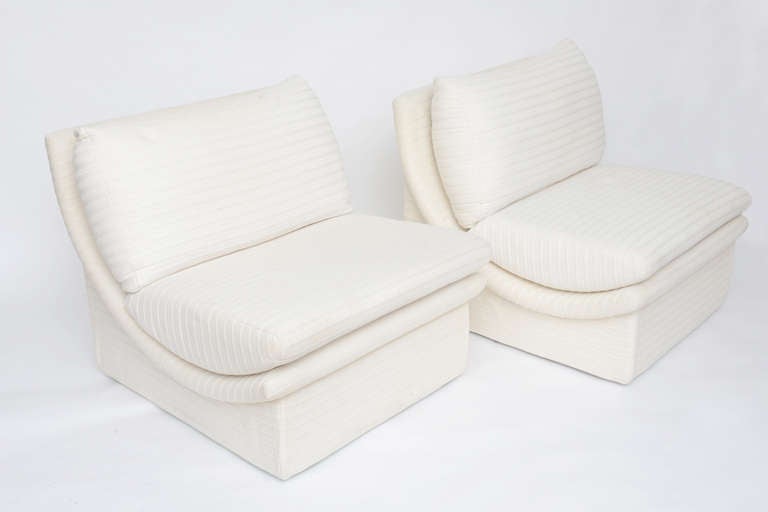 Pair of Curved Plinth Lounge Chairs