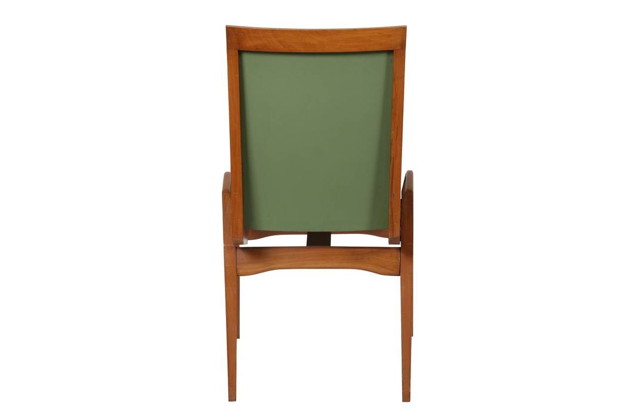 Italian Set of Eight Carlo de Carli Style Pear-Wood Dining Chairs, Italy, 1950s