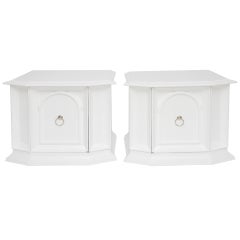 Pair of Lacquered Side Tables with Storage