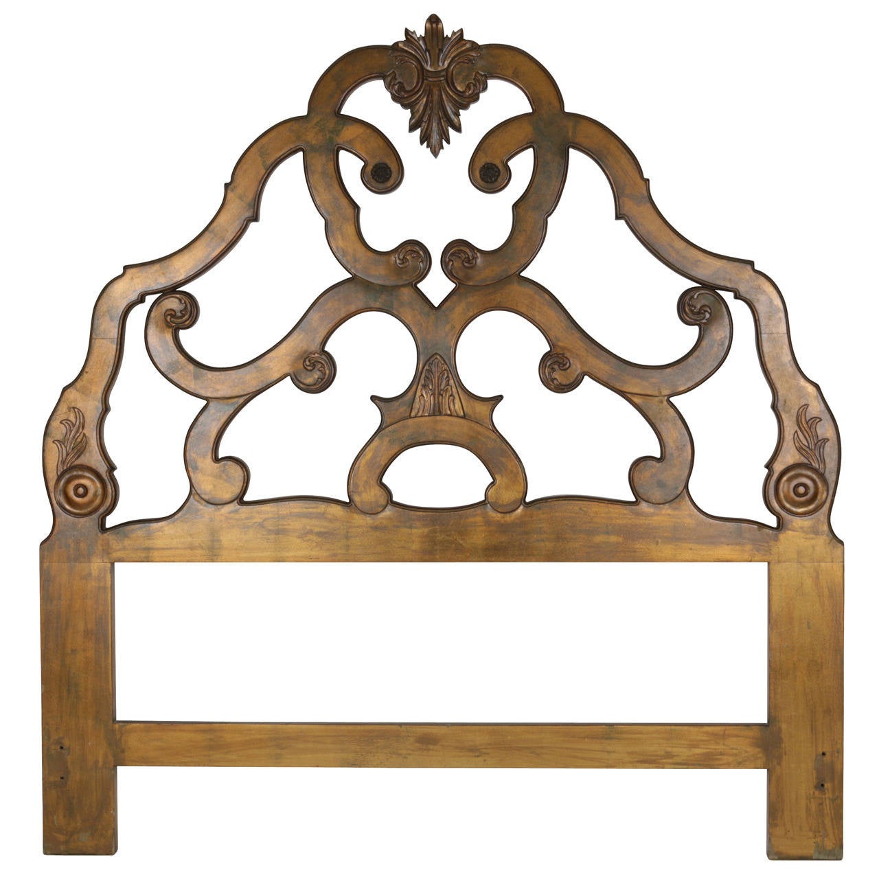 Picture of Gilded Wood Baroque Headboard at 1stDibs