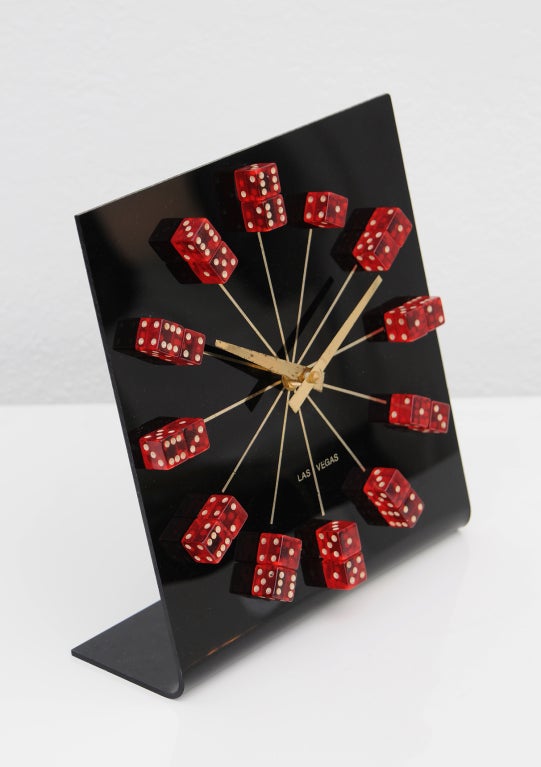 Acrylic Las Vegas Dice Clock In Good Condition In Miami, FL