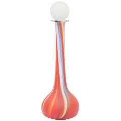 Frosted Striped Glass Decanter with Stopper