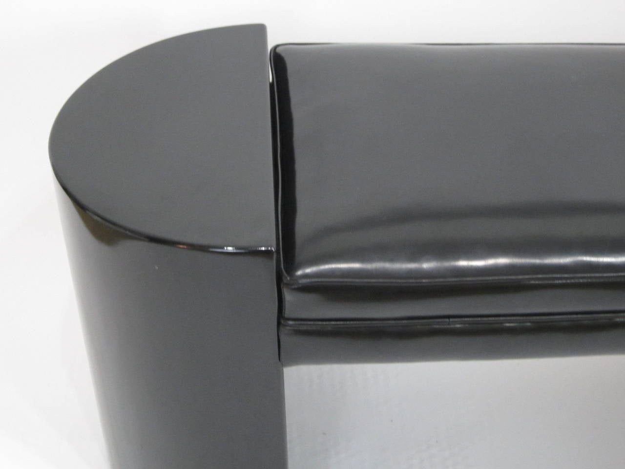 Composition Bench in Black Patent Leather and Black Lacquer