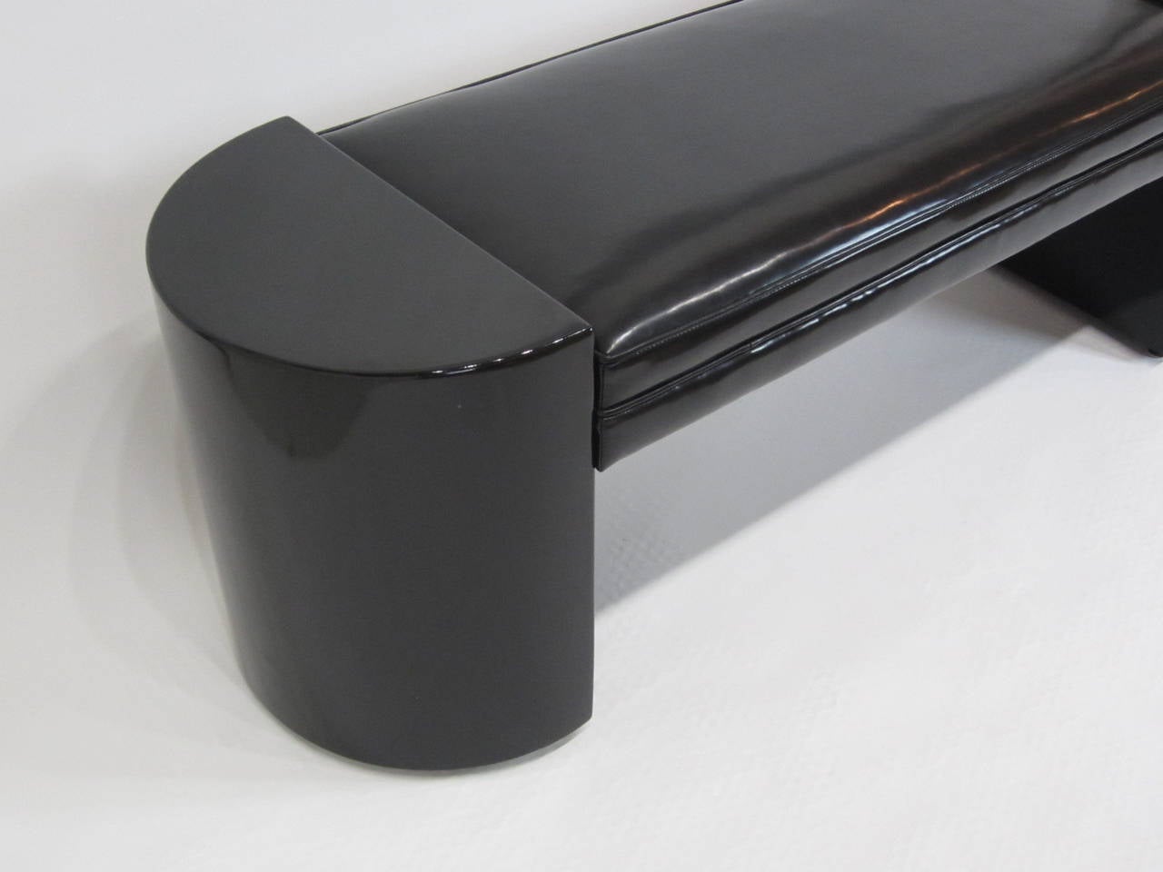 Bench in Black Patent Leather and Black Lacquer 1