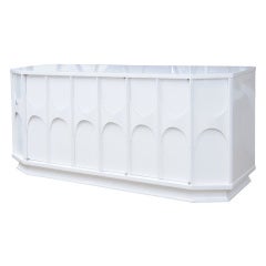 Elegant Flared Plinth Lacquered Credenza