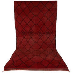 Vintage Moroccan Red Berber Rug