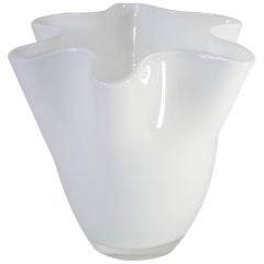 Vintage White Cased Glass Vase