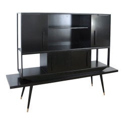Sleek 1950s Italian Cabinet/ Bar/ Wall Unit