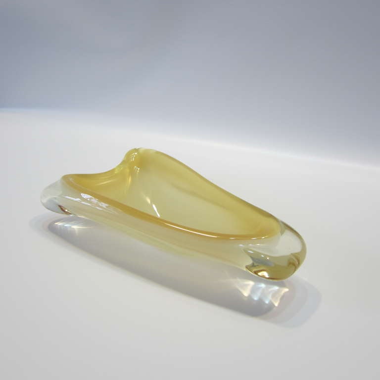 Mid-Century Modern Midcentury Handblown Murano Glass Dish For Sale