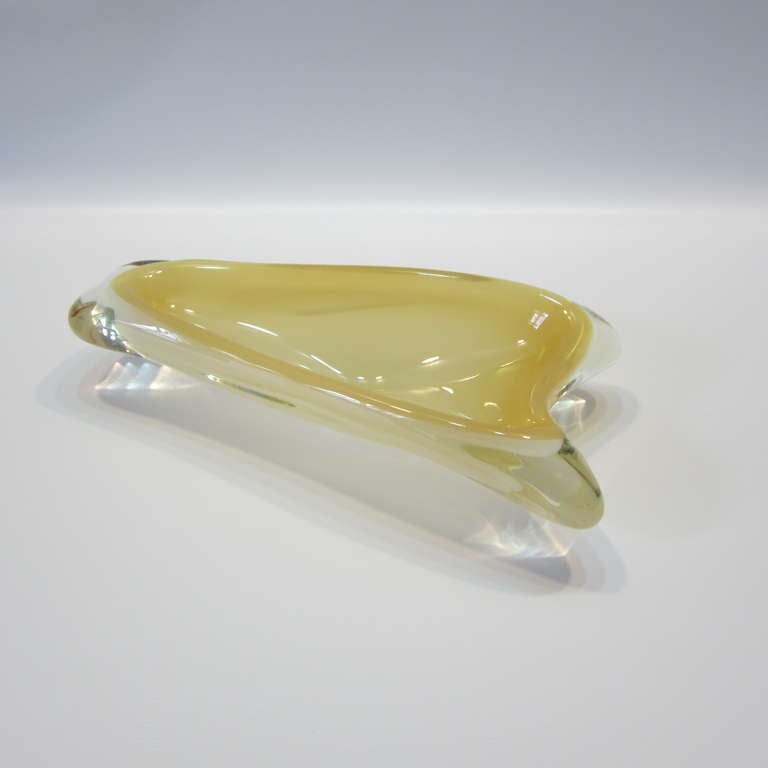 Blown Glass Midcentury Handblown Murano Glass Dish For Sale