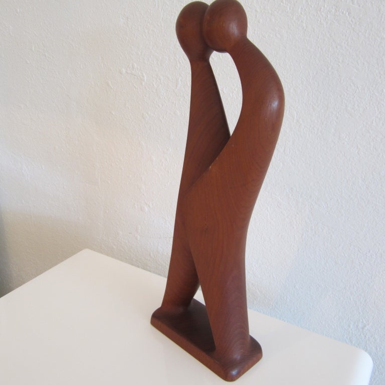 Danish Abstract Wood Carved Sculpture   1
