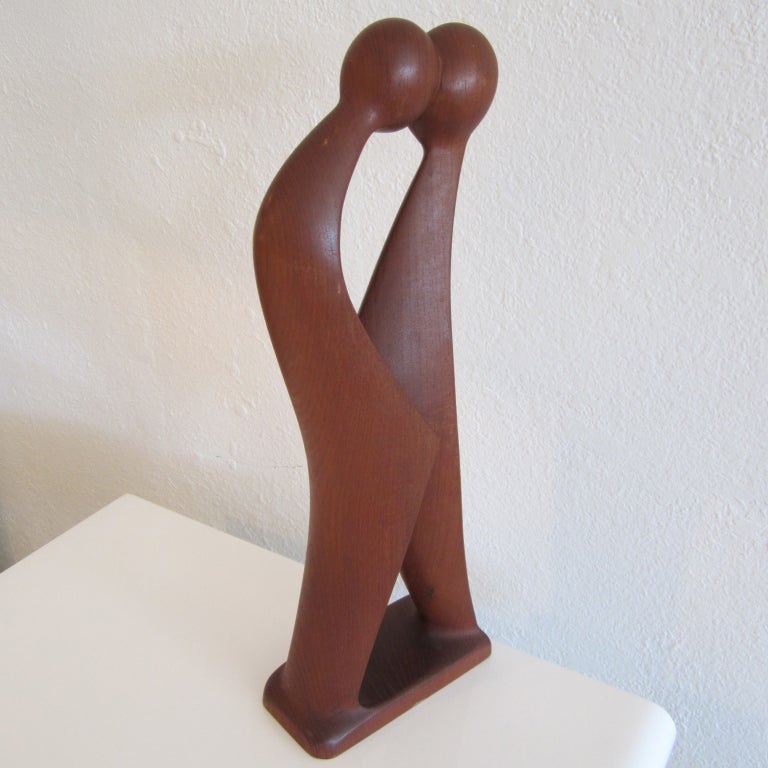 Danish Abstract Wood Carved Sculpture   2