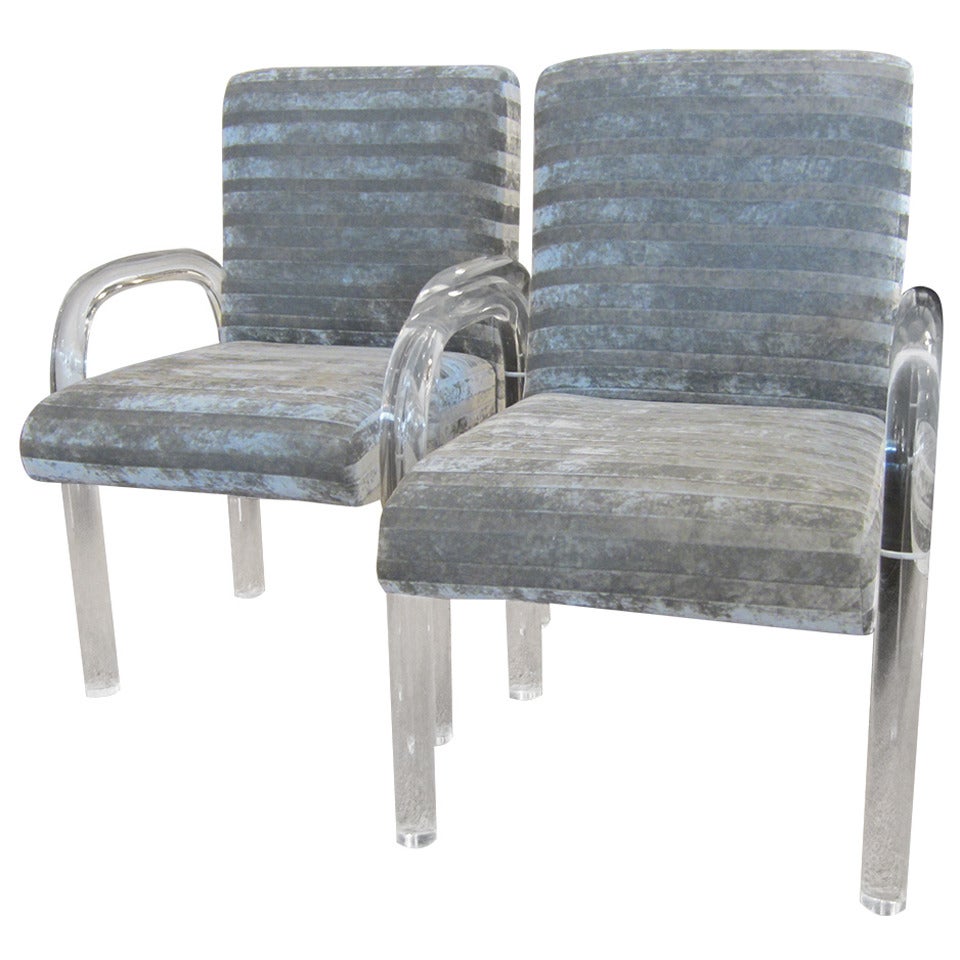 Pair of Lucite Armchairs manner of Charles Hollis Jones For Sale
